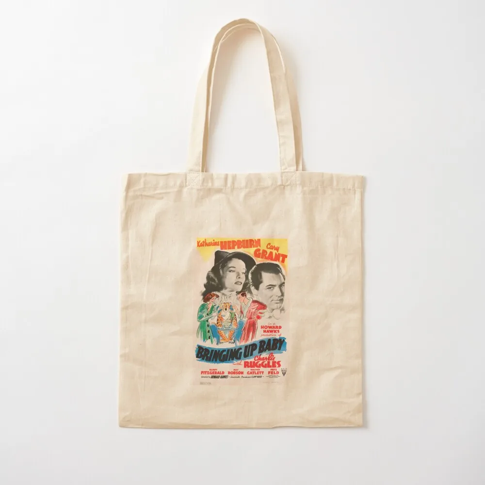 Bringing Up Baby directed by Howard Hawks, and starring Katharine Hepburn and Cary Grant Tote Bag Candy bags custom tote bag