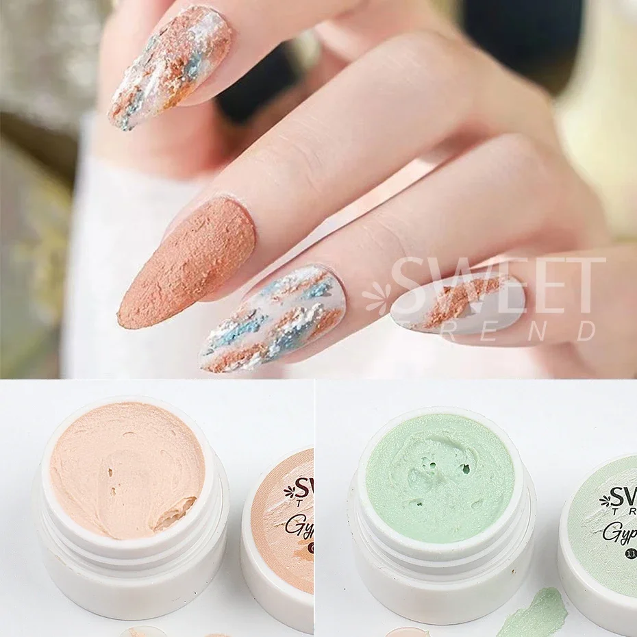 2 قطعة 5D الاكريليك محفورة الرسم هلام طلاء الأظافر الجص تأثير DIY تنقش مانيكير هلام ديكور لا حاجة معطف فوقي الجص الغراء