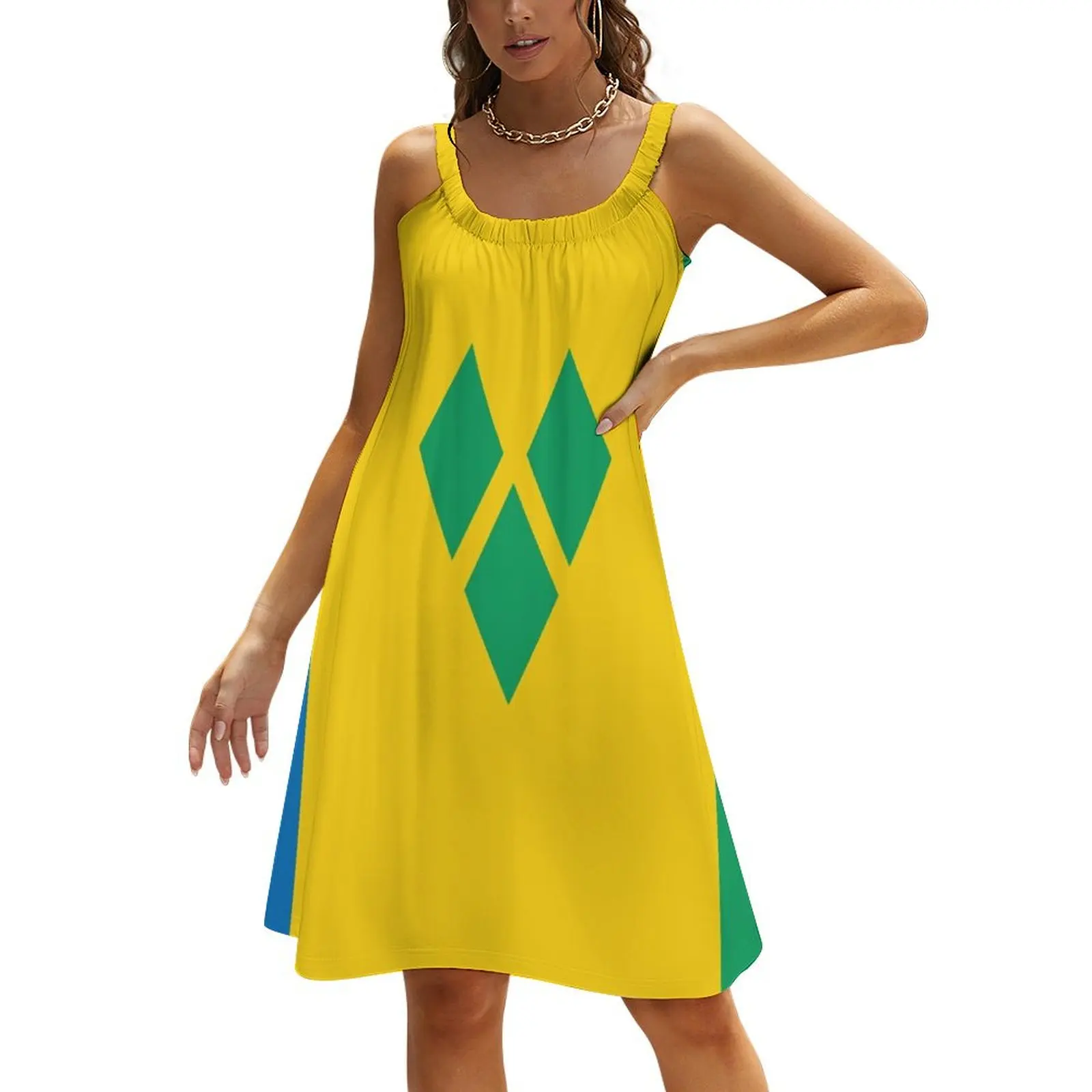 

St. Vincent and The Grenadines National Flag Beach Sling Skirt fairy dress dress for woman