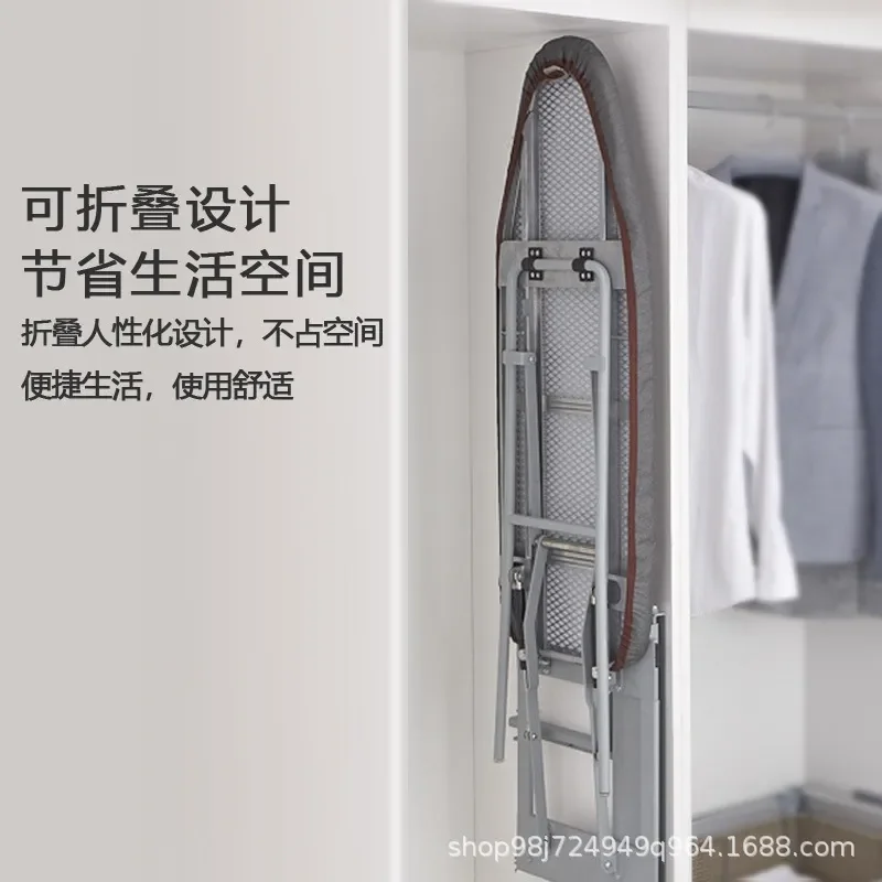 Foldable Ironing Board Embedded in Wardrobe Side Rotating Design Space Saving Household Laundry Rack for Clothes Steamer