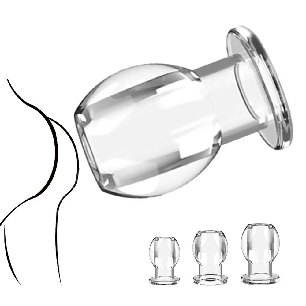 Transparent Hollow Anal Plug Butt Dilator For Women Vaginal Expander Men Medical Washer Douche Enema Sex Toys Adult Games Erotic