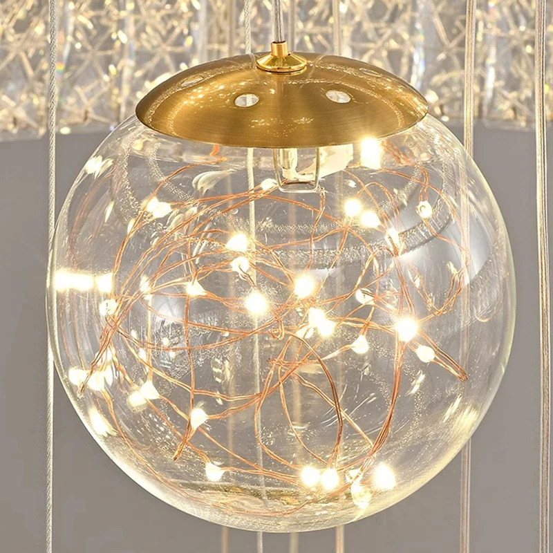 

Modern home decoration crystal chandelier, stair Pendant lamp, living room Pendant lights, interior lighting