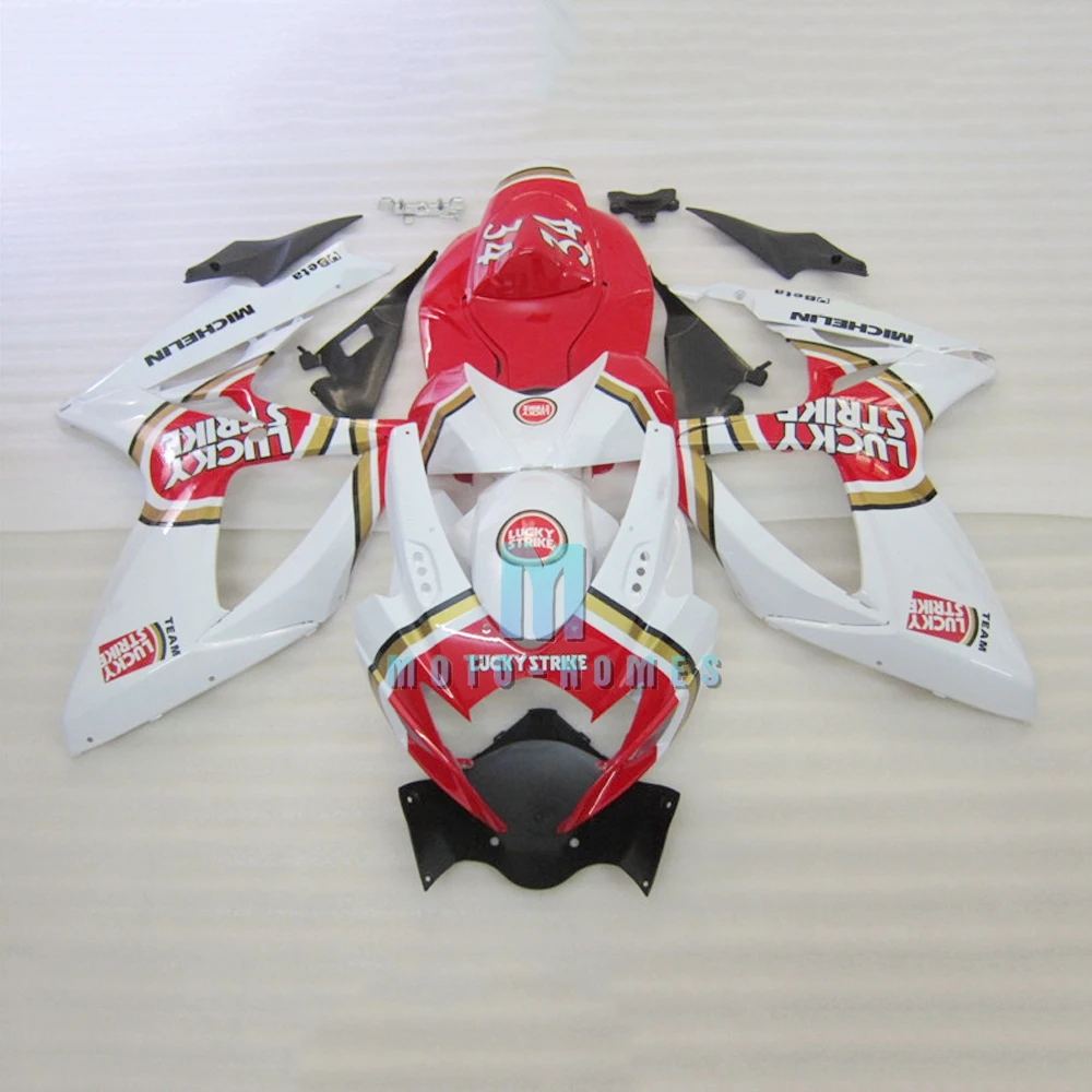 Custom Fairing Kit for SUZUKI K6 K7 GSXR600  2006 2007 GSXR 600 R750 06 07 100%  Injection Mold Rebuild Bike Lucky Red White