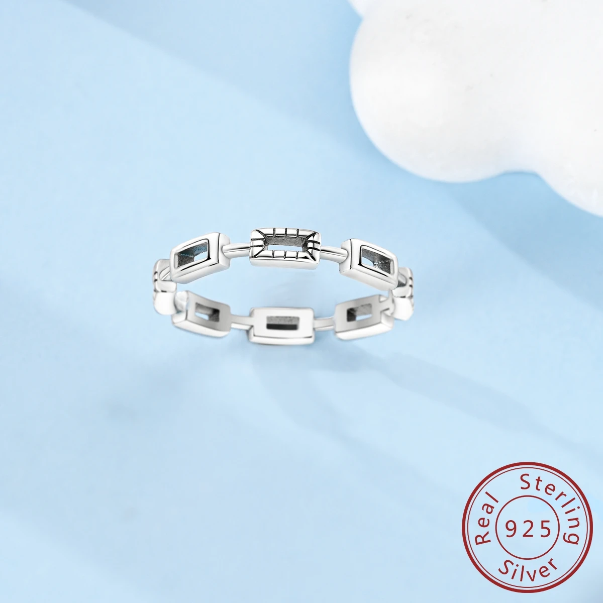 خاتم أصلي من الفضة الإسترليني عيار 925 للنساء، إعداد تمهيد، خاتم إصبع عصري، مجوهرات راقية