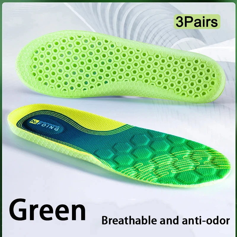 6 قطع نعل داخلي مريح يسمح بمرور الهواء، نعل داخلي رياضي للجري، نعل حذاء ناعم ممتص للصدمات للرجال والنساء