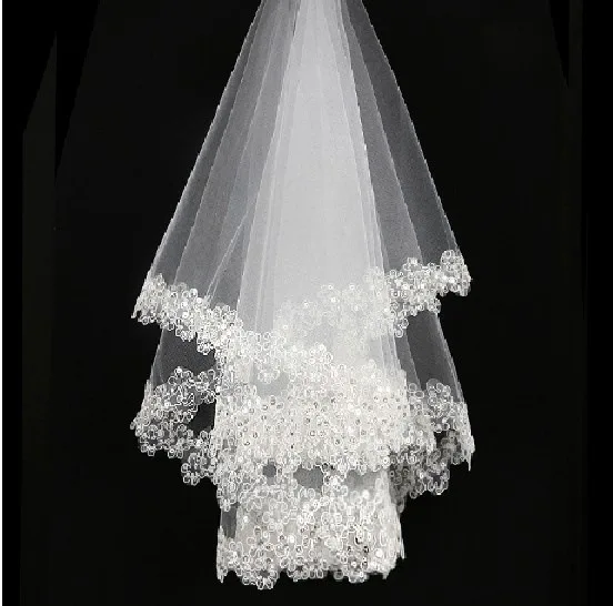 AYiCuthia-Voile court en dentelle blanche sans peigne, accessoires de mariage bon marché, bonne qualité, TS15