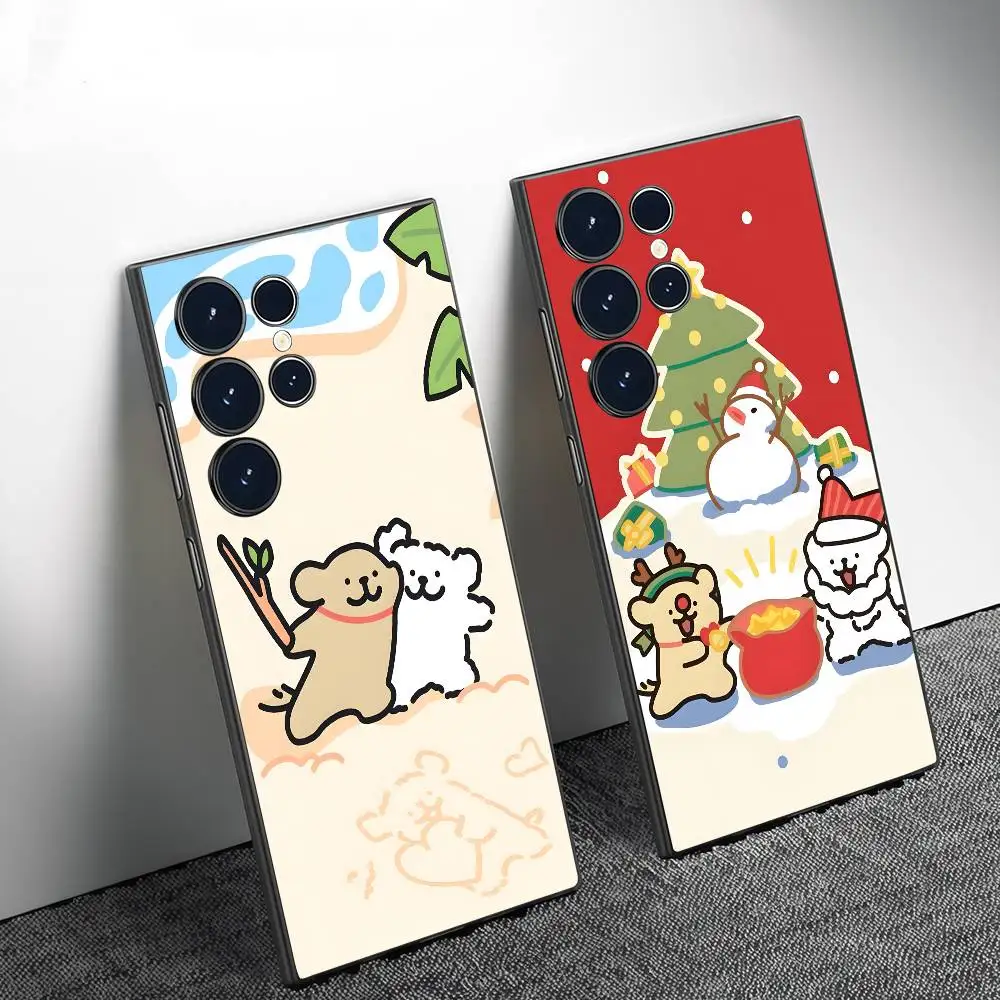 

Linear Dog Phone Case Phone Case For Samsung Galaxy S25 S24 S22 S23 Ultra S21 S20 Plus Frosted Full Soft Case