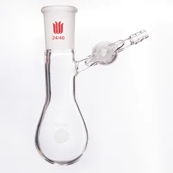 SYNTHWARE Reaction eggplant bottle, Joint 14/20 19/22 24/40, 2mm glass aperture valve, FLASK, MODIFI ED SCHLENK TUBE, F90