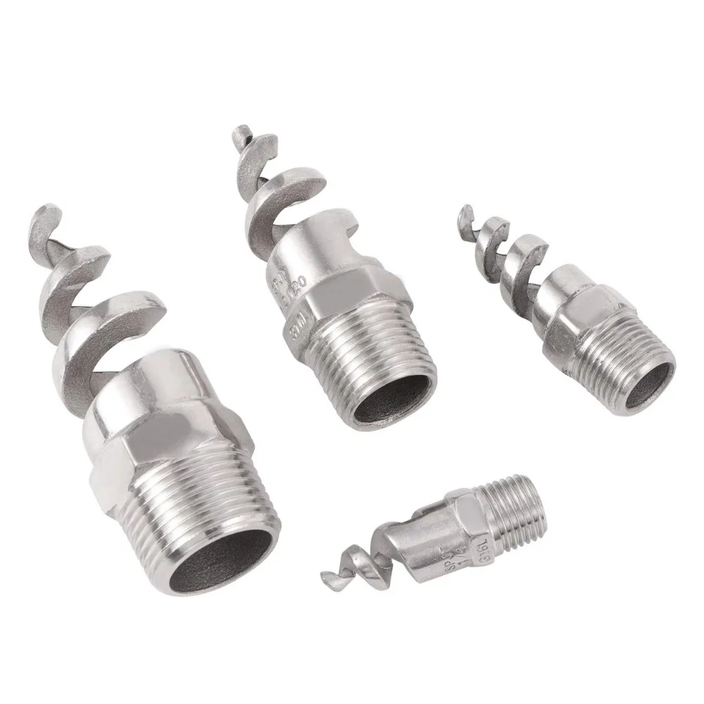 316 Stainless Steel Spiral Cone Nozzle BSP Thread Male Thread Spray Sprinkler Head DN8-DN50 1/4