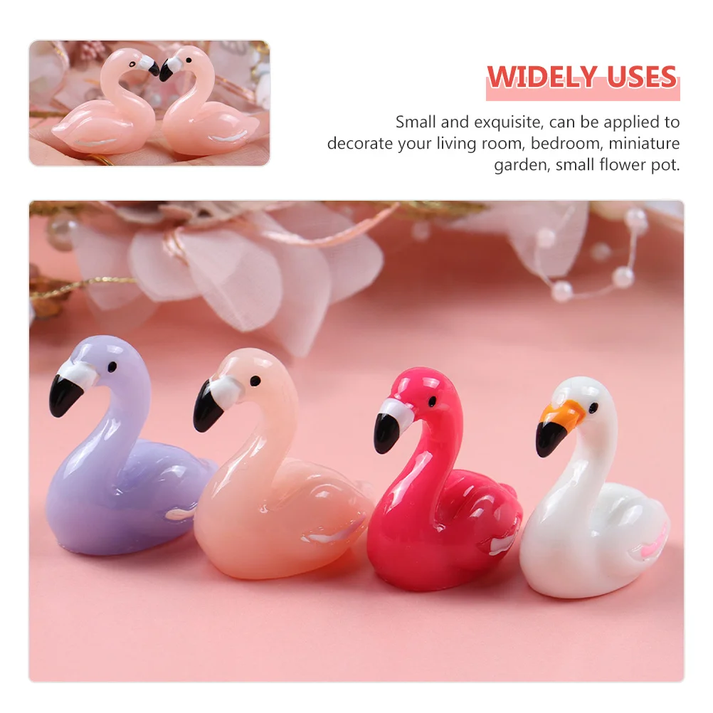 

10Pcs Mini Flamingo Decorations Small Plastic Resin Flamingos for Micro Landscape Garden Yard Flamingo Party Decor