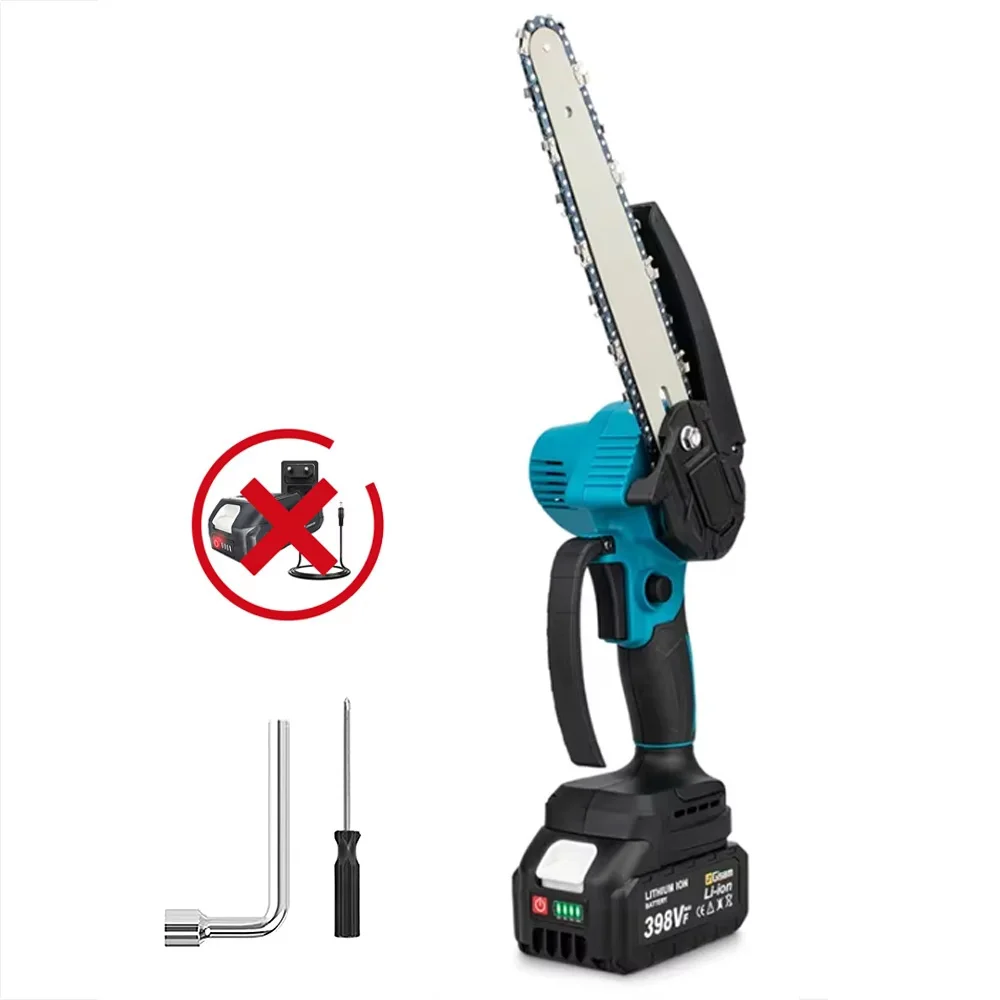 6-Inch Mini Cordless Chainsaw Handheld Electric Power Tool for Tree Trimming Garden Saw Battery Operated Easy Cut Wood More