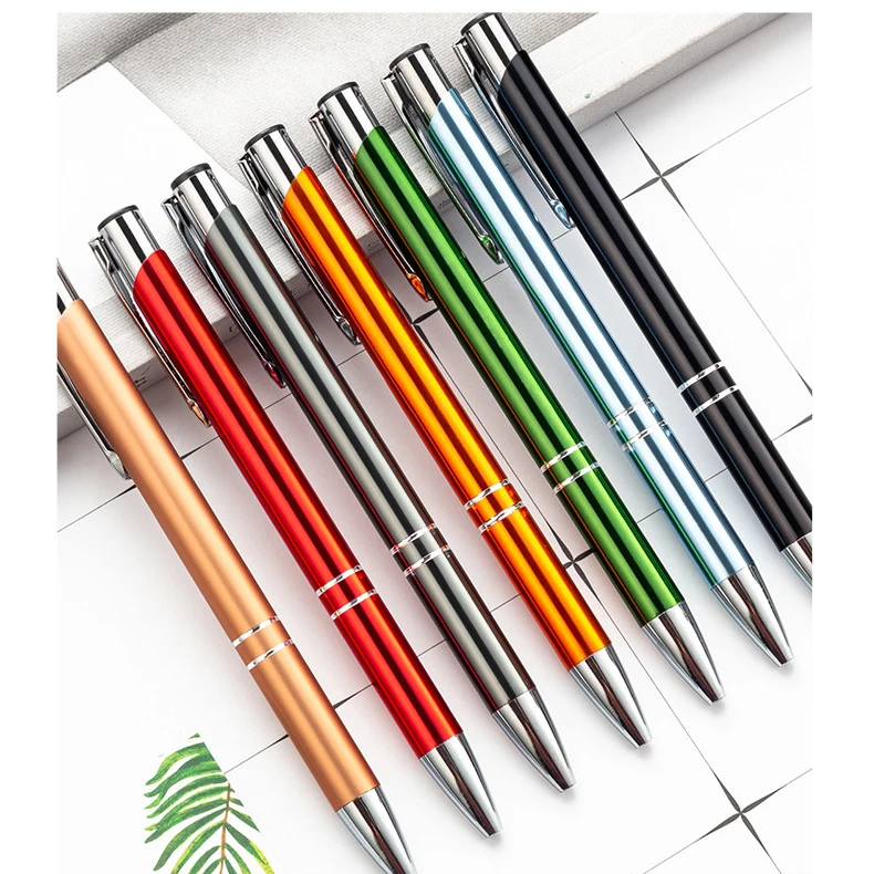 50Pcs/Lot Ballpoint Pen Black Blue Ink School Office Student Pen Free Customized Logo Name Text