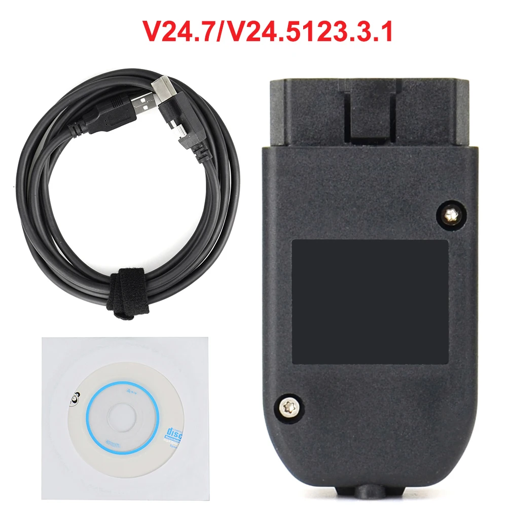 أحدث V24.5 لواجهة VAG HEX V2 USB غير محدود VINs ATMEGA162 Obd2 الماسح الضوئي لأداة تشخيص السيارة كابل VAG HEX V2