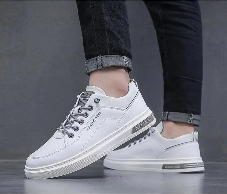 2023 New Men's Fashion Casual Leather Shoes Non-slip Wear-resistant Sports Shoes Comfortable Flat Slip-on Casual Shoes Shoes Men