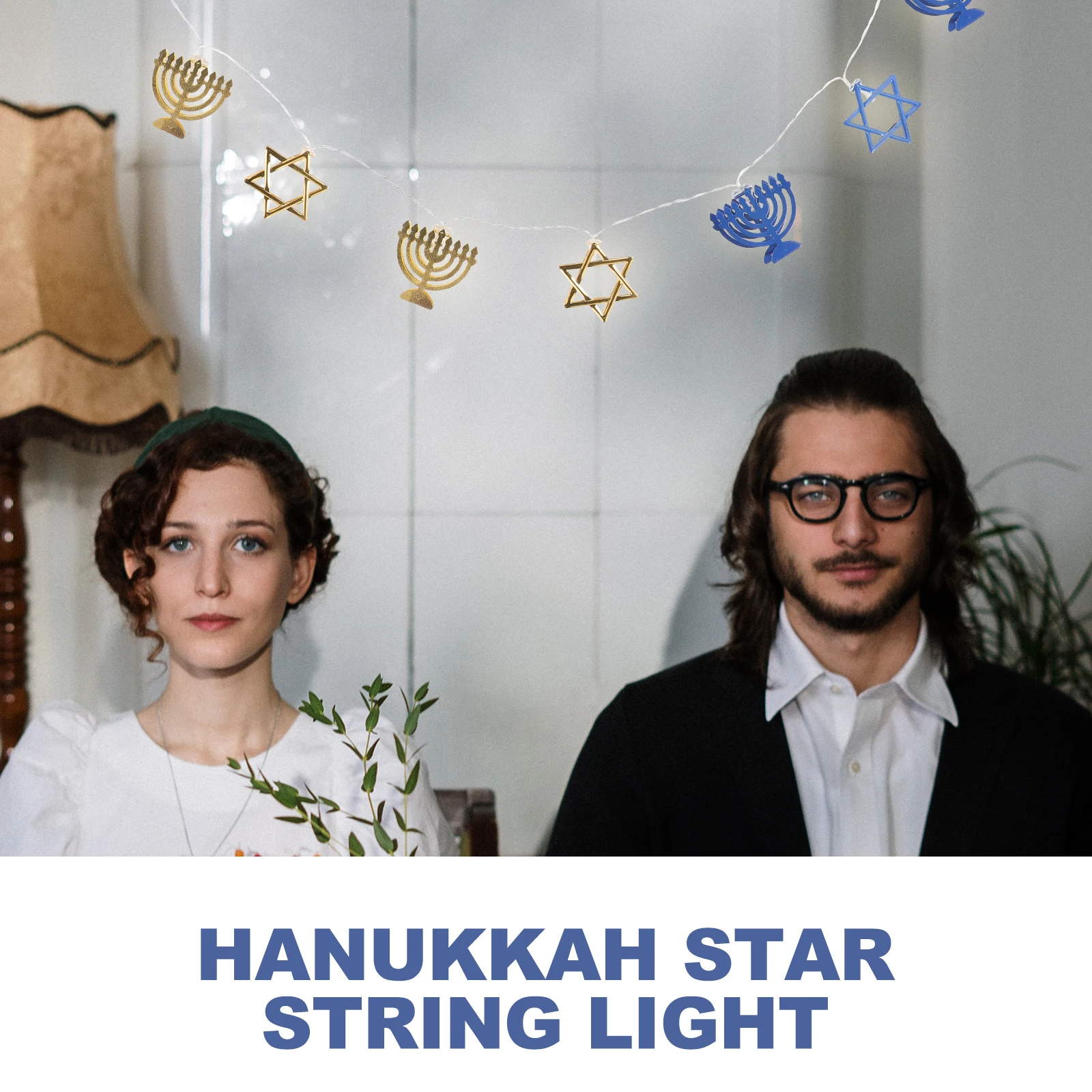 

Hanukkah String Light 9 Branch Star Led Fairy Lights Powered Indoor Wall Tree Decoration Hanukkah Party Supplies