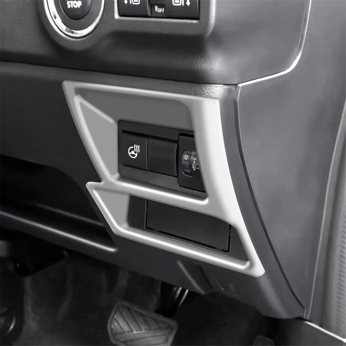 

Car Multifunction Button Frame Trim Cover for Suzuki SPACIA/SPACIA Custom MK04 Series 2024 Silver RHD-A51K