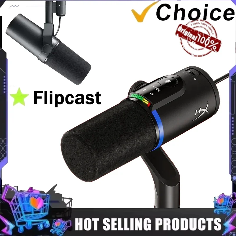 HYPERX Flipcast Microphone Professional Gaming Live Streaming Mic Noise Reduction Shockproof