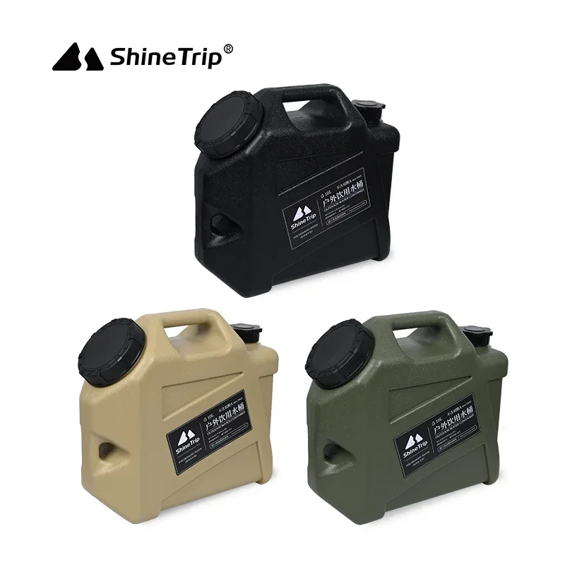 Shinetrip 10L Camping Water Container Large Capacity Outdoor Water Bucket Portable Car Water Tank with Faucet for Camp Cooking