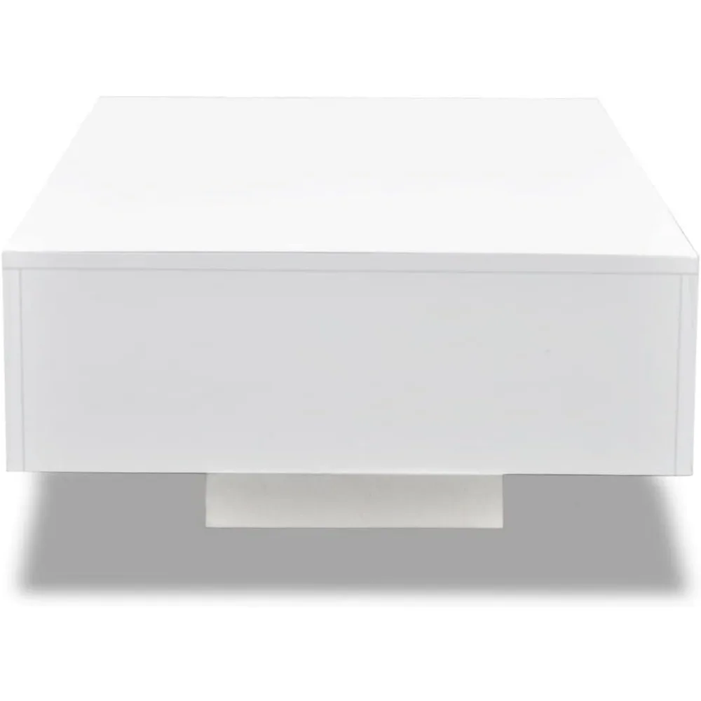 Rectangular Coffee Table High Gloss White Modern Rectangle Living Room Table, Rectangular Tea Table,Center Table for Living Room