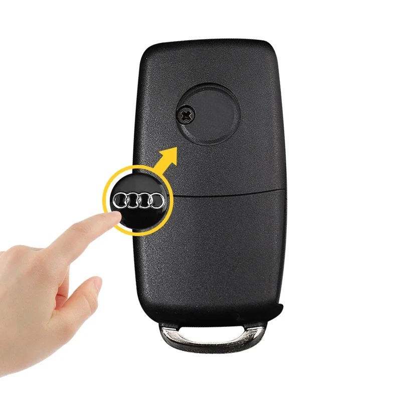 16mm 14mm For Audi Q5 Q3 Q7 R8 A3 A4L A5 A6L A8 A1 TT 8L A4 A5 A6 Car Key Shell Remote Case Cover Aluminum Emblem Symbol Sticker