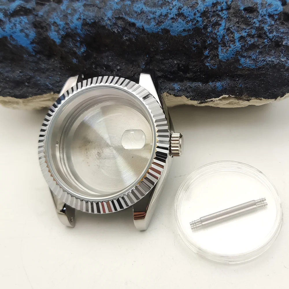 حافظة ساعة مقاومة للماء للرجال ، ظهر متين ، تاريخ ، NH35 ، 40 مللي متر