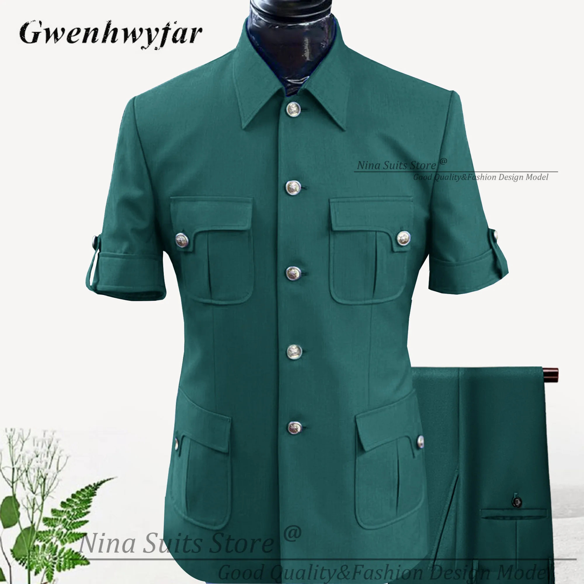 Gwenhwyfar G & N African Style Suit Sky Blue 6