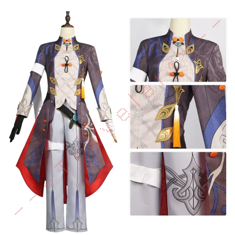 Honkai-Star Rail Blade Cosplay Costume pour Homme, Perruque Express, Accessoires de ixd'Halloween, Uniforme de Jeu, Boucles d'Oreilles, Stellaron Hunters Astral