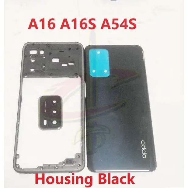 For Oppo A16 CPH2269 A16S A54S Battery Door Cover Rear Back Housing Middle Bezel Front LCD Frame Panel Camera Lens