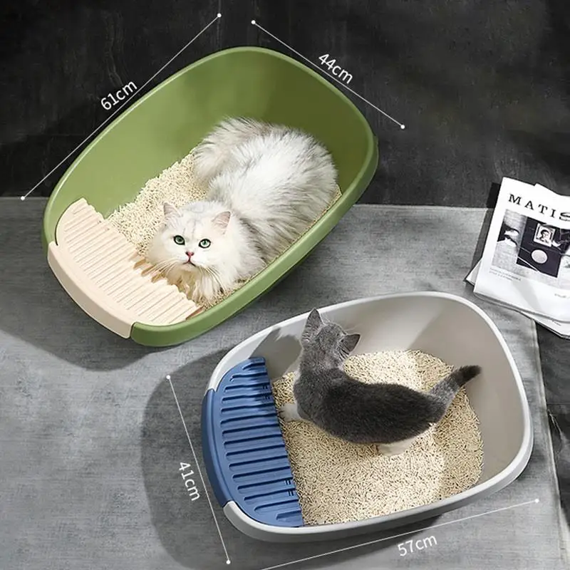 

Large Thickened Pet Supplies Cat Toilet Egg-shaped Cat Litter Box Semi-closed Anti-leakage Detachable Washable Cat Litter Box