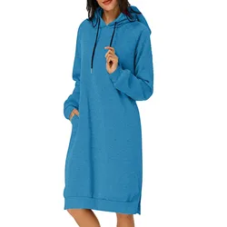 Shirt Dress Women Womens Autumn And Winter Loose Solid Long Hooded Dress With Casual Maxi Dress Womens Short Sleeve Dresses