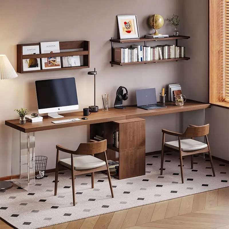 

Solid wood bookshelf, desk, bookcase, student home integrated study table, bedroom complete set