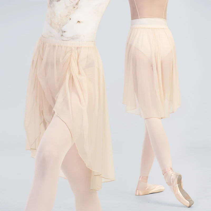 Falda de malla suave de Ballet para niñas, falda de baile Irregular, Sari de pétalos de flores, falda tutú de cintura elástica para adultos, Ropa de baile de bailarina
