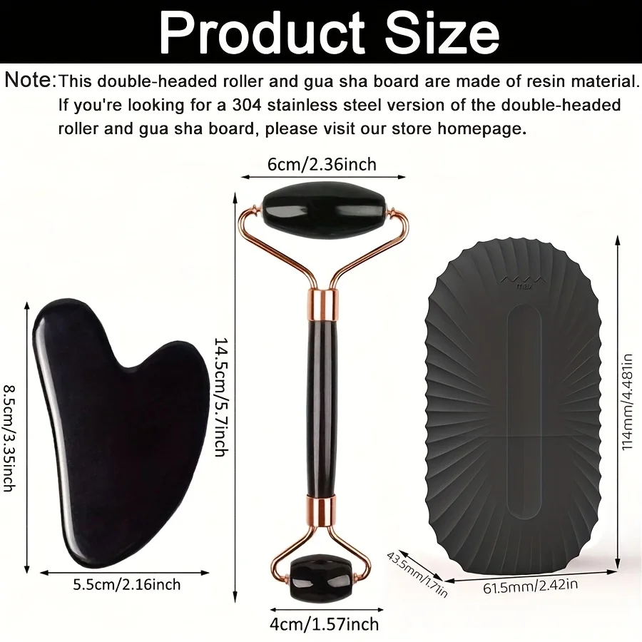 مجموعة أسطوانة الثلج للعناية بالوجه 3 في 1، مجموعة أدوات الوجه غوا شا قابلة لإعادة الاستخدام ومضادة للتسرب