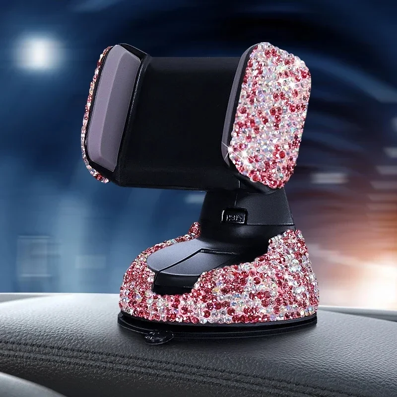 Diamond Bling Car Cell Phone Holder Girl strass Crystal Mount Universal Fit Mobile Holder accessori interni per auto per le donne