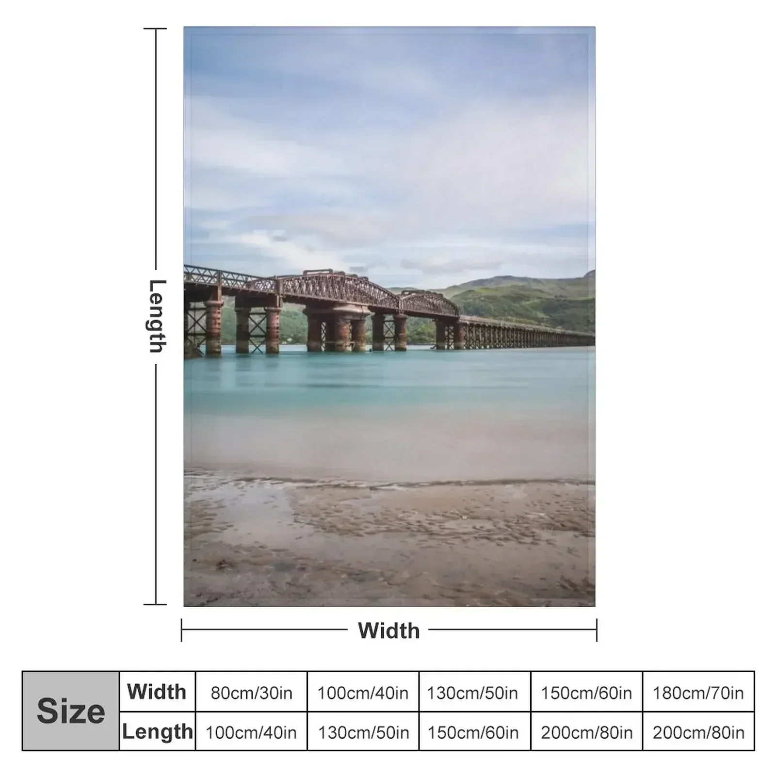 Barmouth Bridge Throw Blanket Shaggy Decorative Beds Plaid on the sofa Tourist Bed Fashionable Luxury Blankets