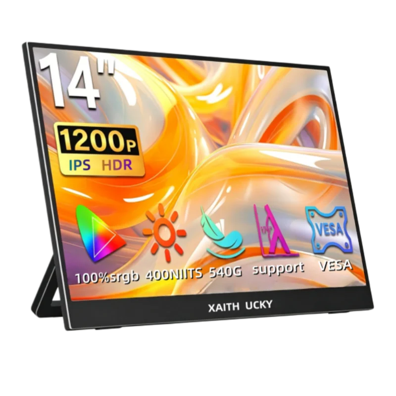14 Inch Portable Touch Monitor Non-touch optional 16:10 400cd/m2 Gaming Computer Expand Display For XBox PS4/5 Switch Loptop