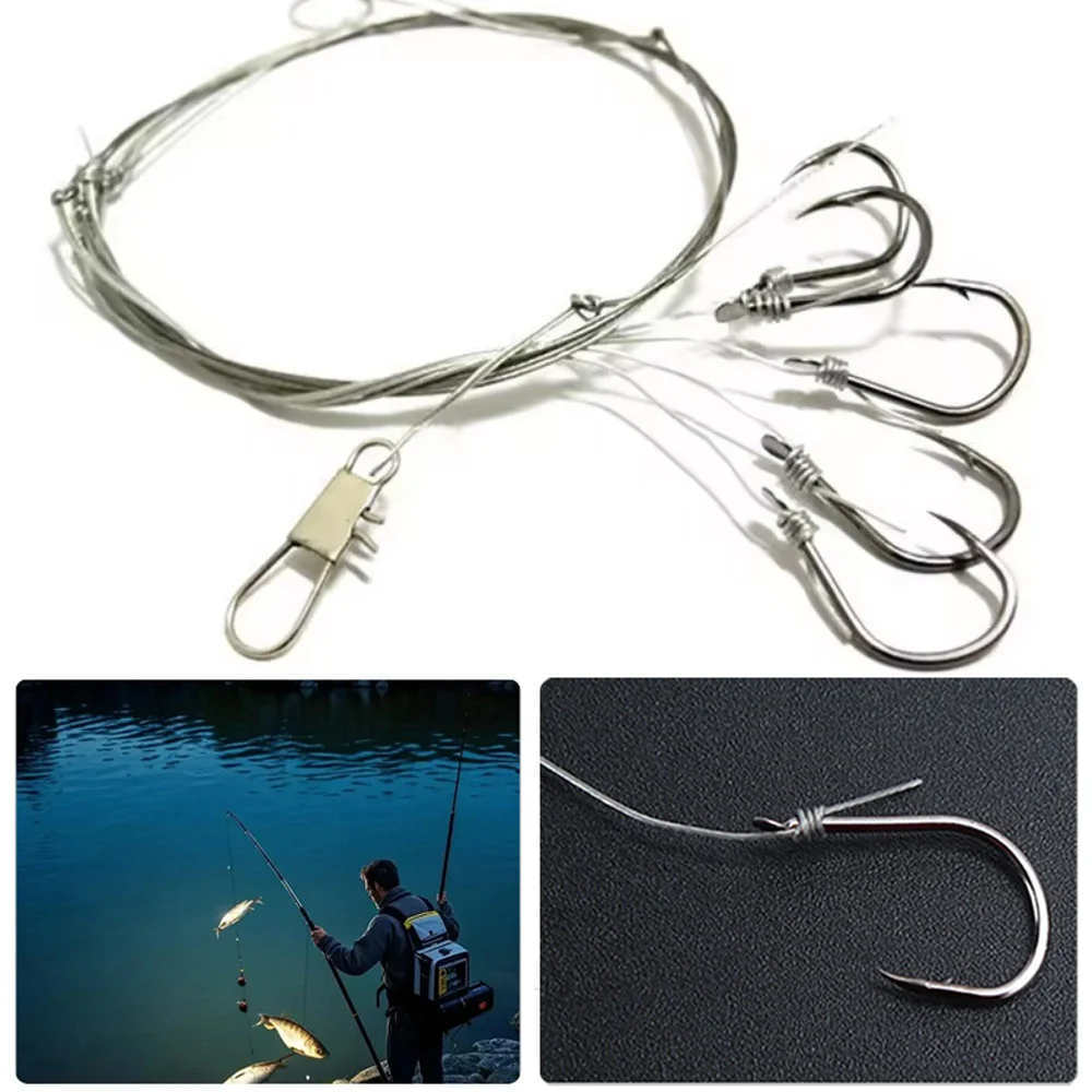 

Barbed Fishing Hooks Steel Wire Snell Hooks Multi-Size Fishing Hooks Barbed Prevents Fish Escape and Increases Catch Rate