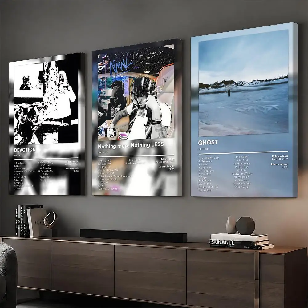 S-Summrs Rapper Music Painting Calligraphy HD Modern Style Inner Frame Canvas Poster Bedroom Room Hallway Wall Art Decor