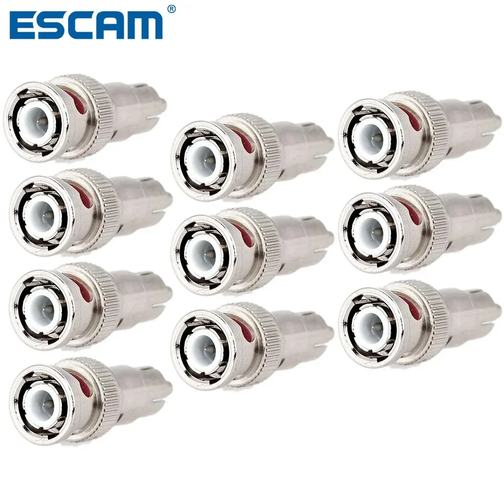 ESCAM 10 قطعة بالجملة BNC ذكر إلى RCA أنثى اقناع كابلات الموصلات محول F/M زوجين ل CCTV كاميرا مراقبة نظام عدة