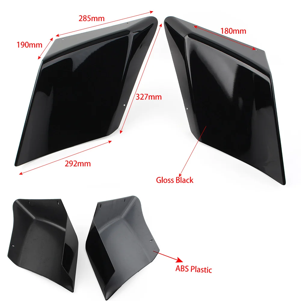 Vivid Black Motorbike Stretched Extended Side Cover For Harley Road Electra Glide 1989-2013 ABS Plastic