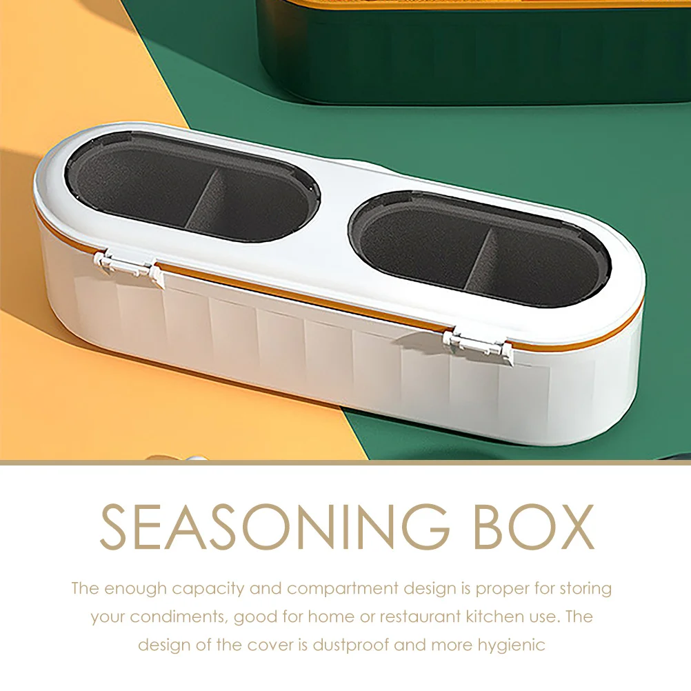 

Household Seasoning Container Wear-Resistant PP Material Large Capacity Cover Design Equipped Spoons Convenient Desktop Spice