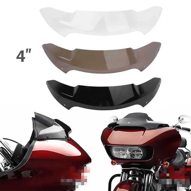 

Motorcycle 4" Windscreen Windshield Wind Deflector For Harley Touring Road Glide FLTRX CVO Road Glide FLTRU FLTRXS 2015-2022