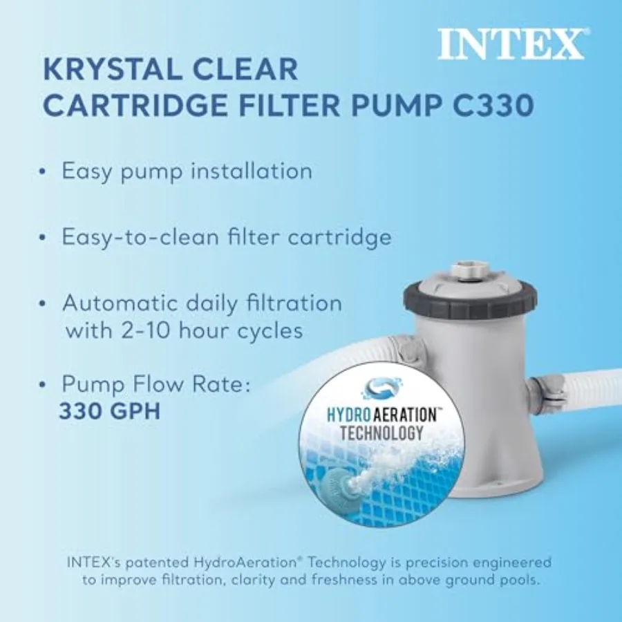 28201EH 메탈 프레임 지상 수영장 세트: 10피트 x 30인치, 효율적인 물 순환을 위한 330 GPH 카트리지 필터 펌프 포함