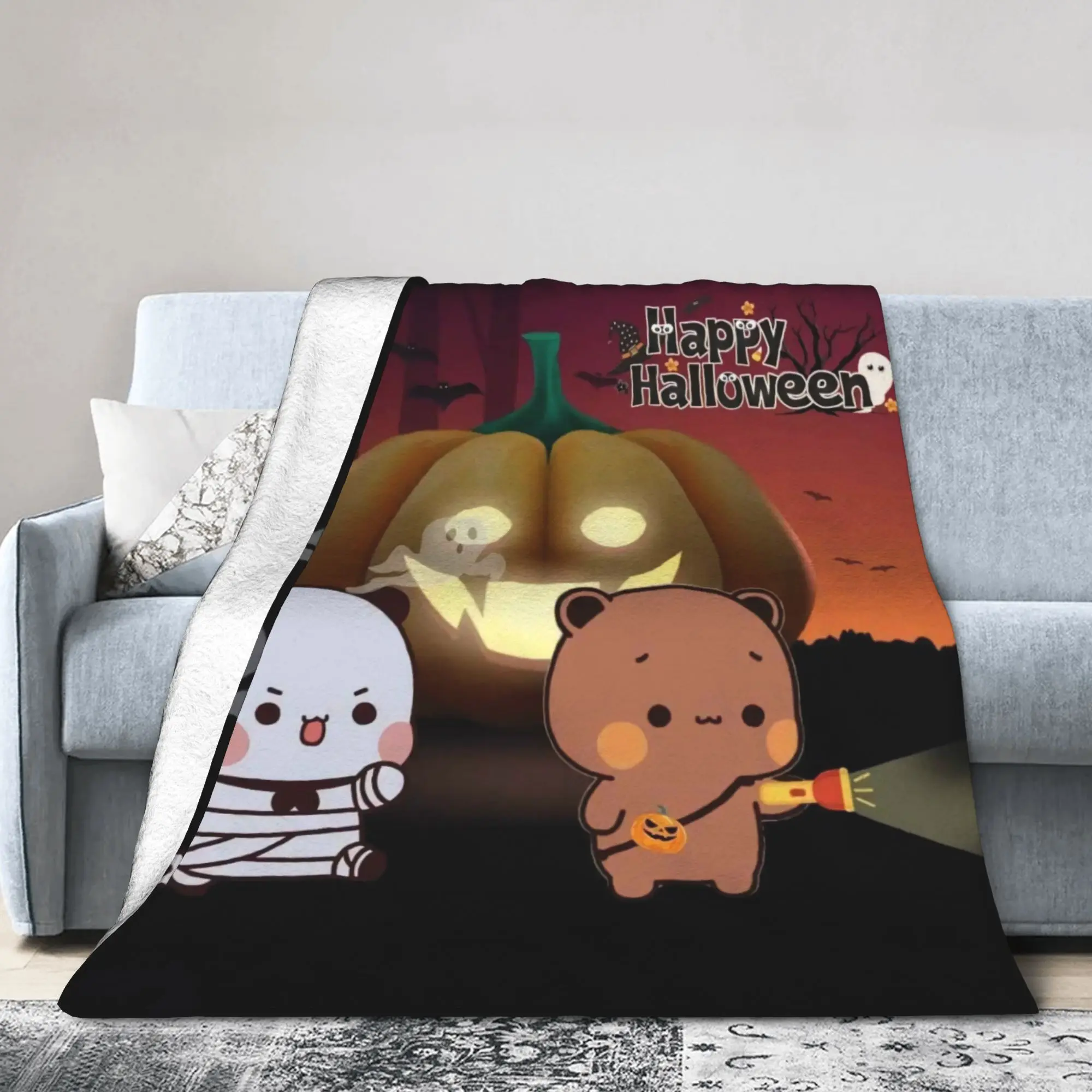 

Супер мягкие одеяла Bubu & Dudu на Хэллоуин, детское плюшевое одеяло, модное уличное фланелевое покрывало, чехол для дивана-кровати