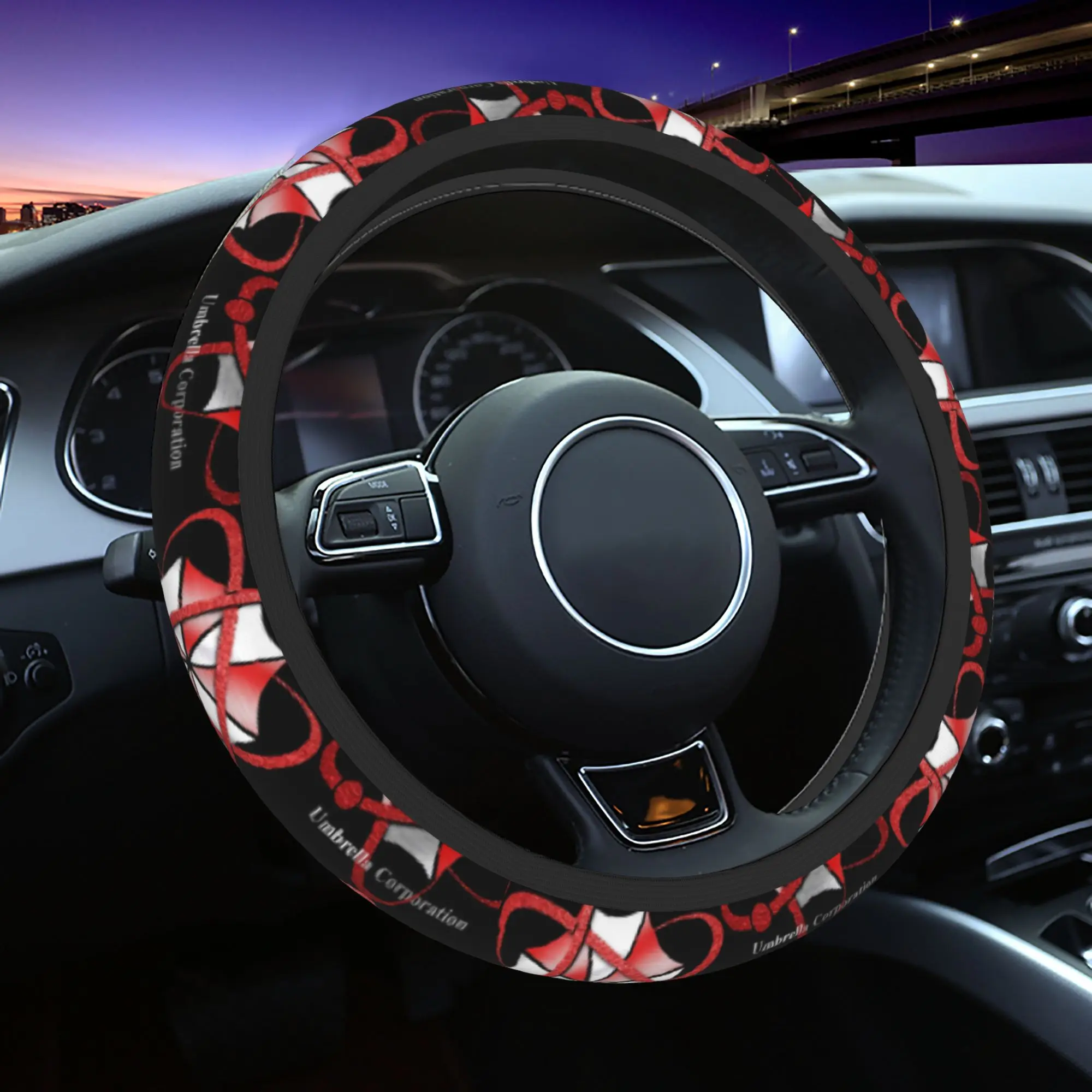 Umbrella Corps Eviled Business Logo Car Steering Wheel Cover 38cm Elastic Steering Wheel Protective Cover Car Accessories