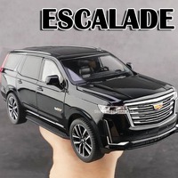 1:24 Escalade Prado Miniature Model Toy Cars Alloy Diecast Sound Light Doors Opened Pull Back Simulation Models for Boys Gifts