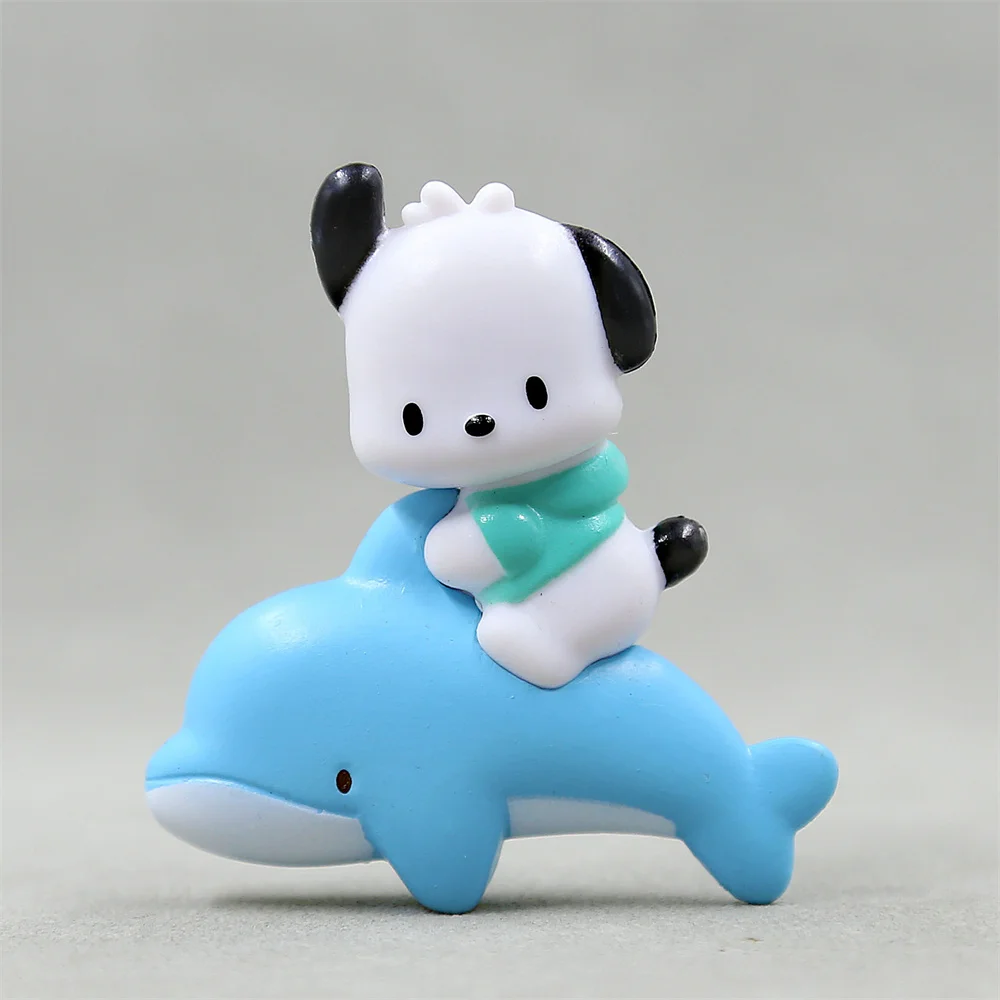 Sanurgente-Figurines d\'action Pochacco pour enfants, décoration de gâteau Kawaii, modèle de dessin animé, ornement, jouets mignons, cadeaux de Noël