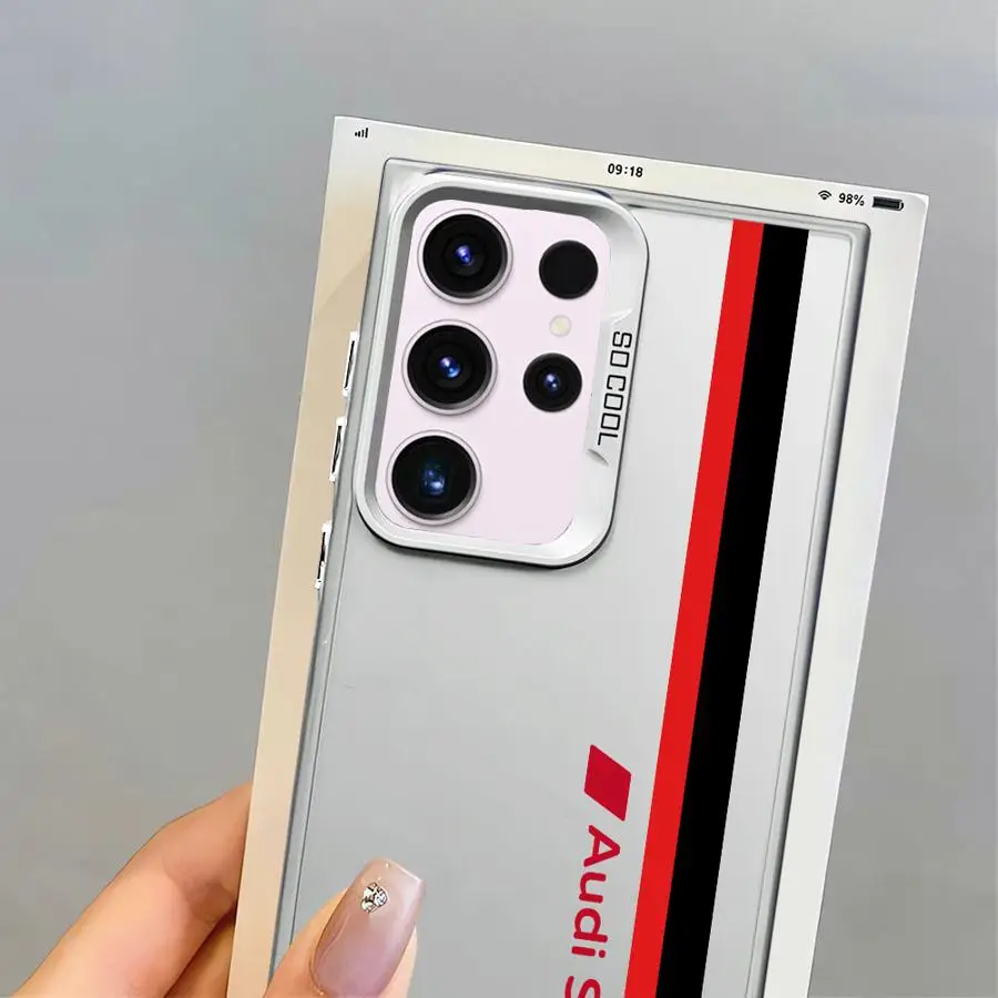 حافظة لهاتف سامسونج جالاكسي S20 FE S24 FE S23 S21 نوت 20 Ultra S25 S24Ultra S22 Ultra S25Plus سيارة رياضية A-AudiS