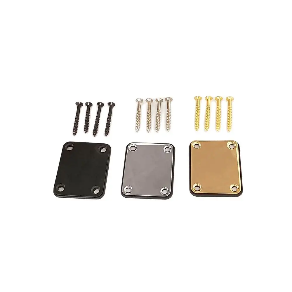 1 Set Electric Guitar Neck Plate Fix Tele Guitar Neck Joint Board 4 Screws