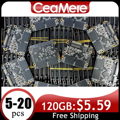 CeaMere 5/10/20PCS SSD hard disk chip Sata 2.5 factory wholesale Solid State Disk 120GB，128GB，240GB, 256GB，95% new to 99% new